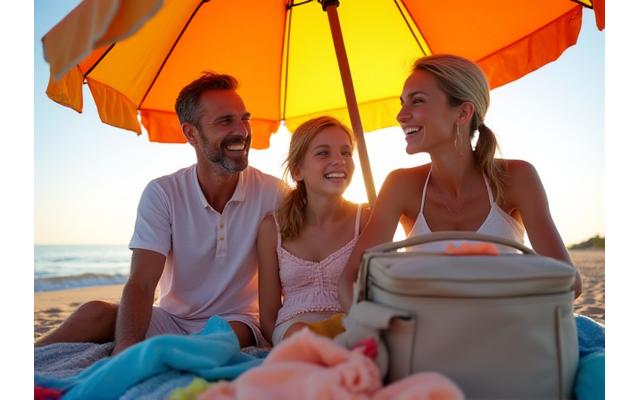 The Miller Family enjoying the beach with Beach Elevate gear